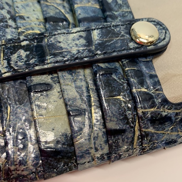 NWT🔥Beautiful Blue-Grey Brahmin Wallet slim size for small Brahmin Bags - Picture 3 of 11